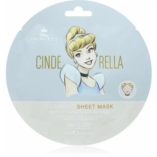 Mad Beauty Disney Princess Cinderella umirujuća sheet maska s mirisom lavande 25 ml