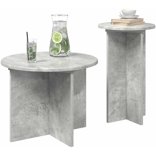  Set pomoćnih stolića 2 pcs Betonska siva Konstruirano drvo Slike