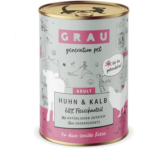 GRAU Schlemmertöpfchen bez žitarica 6 x 400 g - Piletina i teletina