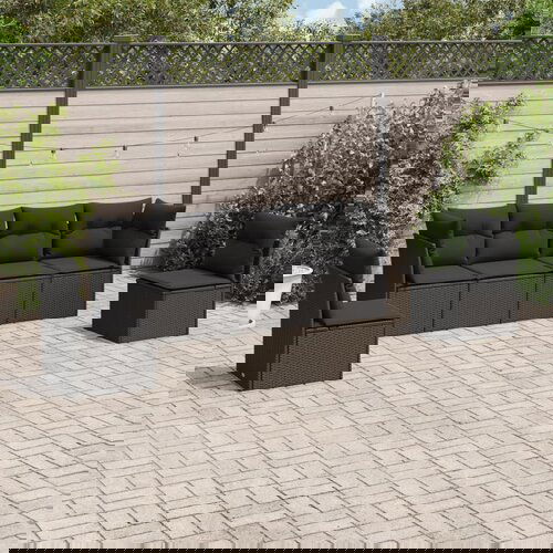 vidaXL 6-dijelni set vrtnih sofa s jastucima crni od poliratana Cijene