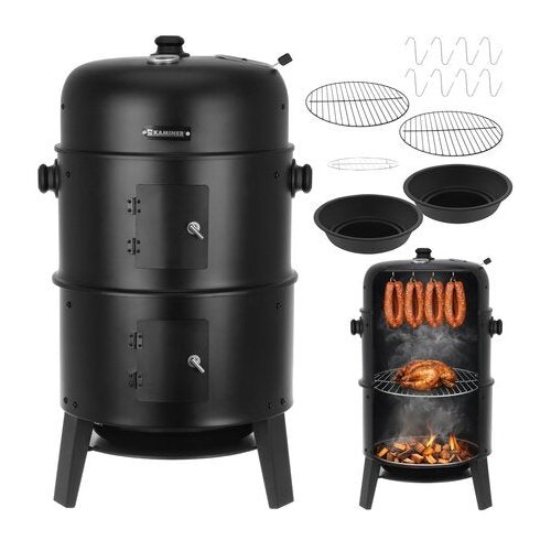 Kaminer vrtni ro&amp;scaron;tilj s poklopcem 44x80x42 cm (BBQ na drveni ugljen, prijenosni) Slike