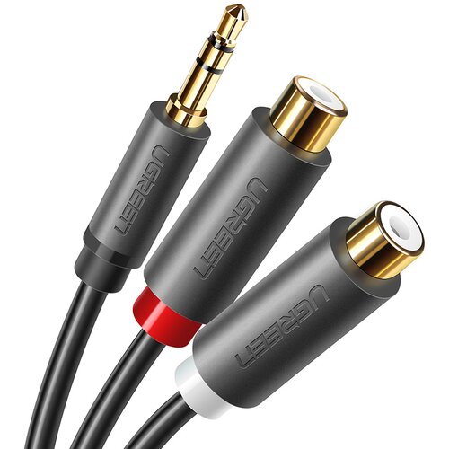 Ugreen Kabel audio jack adapter kabel 3,5 mm moški - 2x RCA ženski 0,25 m siv, (21090474) Cene