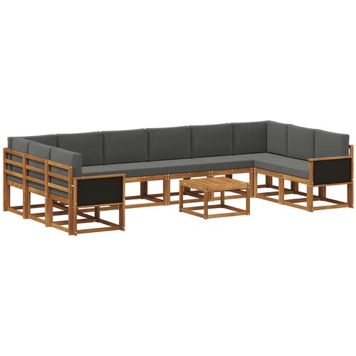 vidaXL Zunanja garnitura za sedenje 11 pcs Naravna in antracitna, (5000281582) Cene