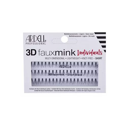 Ardell 3D Faux Mink Individuals Knot-Free snop umjetnih trepavica 60 kom nijansa Short Black
