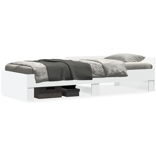 vidaXL Posteljni okvir bel 90x190 cm inženirski les Cene
