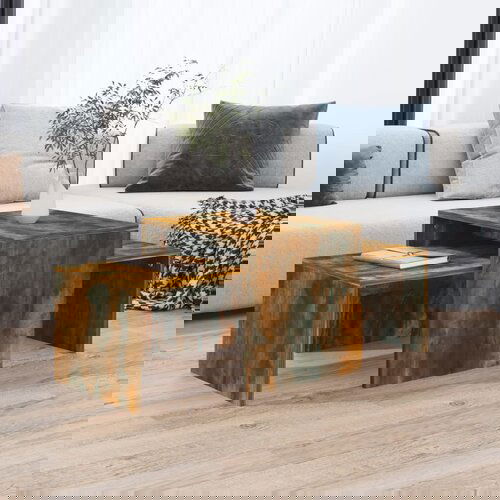 VidaXL Komplet klubskih mizic dimljeni hrast 100x48x40 cm konstr. les Slike