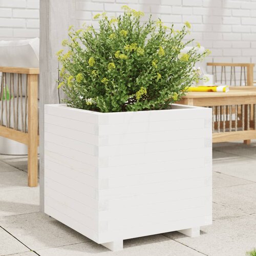  Vrtna sadilica bijela 60x60x49,5 cm od masivne borovine Cijene