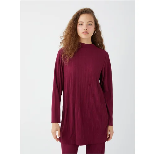 LC Waikiki Women's Stand Up Collar Straight Long Sleeve Oversized Tunic