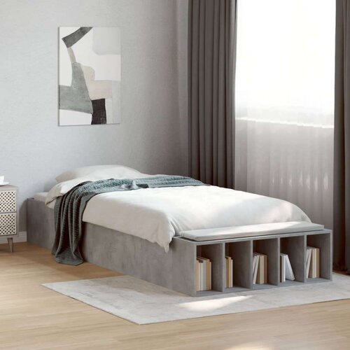 VidaXL Okvir kreveta boja betona 75x190 cm od konstruiranog drva Slike