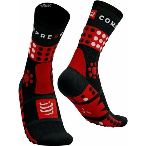 Compressport Trekking Socks Black/Red/White T3 Čarape za trčanje