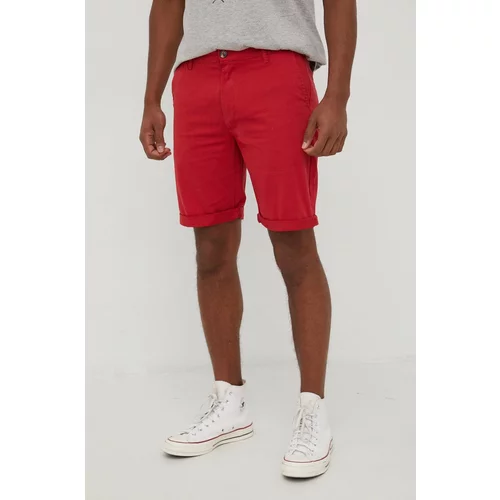 Solid Kratke hlače moške, rdeča barva