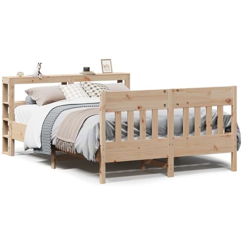vidaXL Posteljni okvir brez vzmetnice 140x190 cm trdna borovina Cene