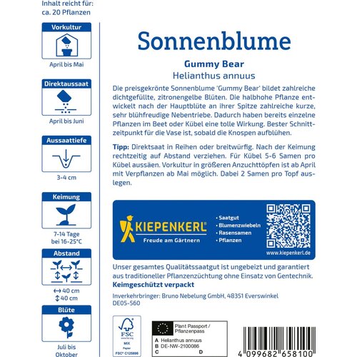 KIEPENKERL Sončnica "Gummy Bear" - 1 pkt. Cene