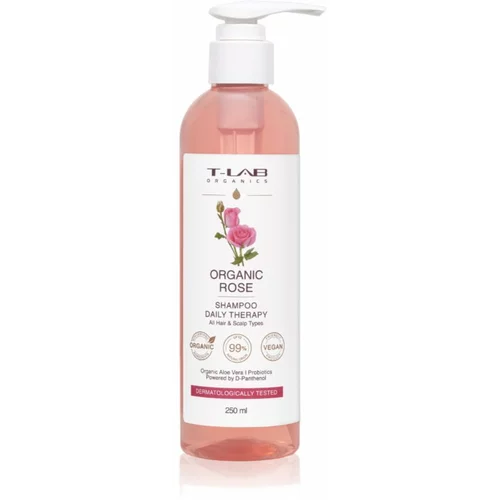 T-LAB Organics Organic Rose Daily Therapy Shampoo umirujući šampon za sve tipove kose ml