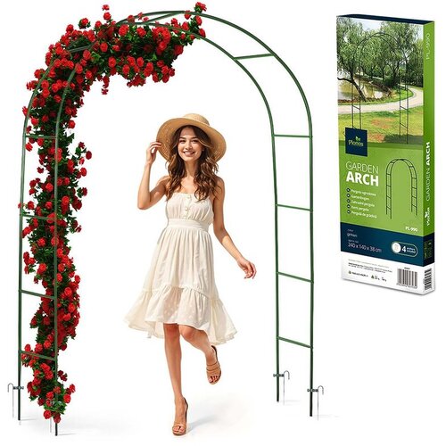 Plonos vrtni metalni luk za penjačice 240 x 140 cm, tamnozeleni Cijene