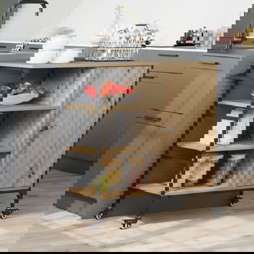 VidaXL kuhinjska kolica od starog hrasta 87,5x38,5x84,5 cm konstruirano drvo Slike