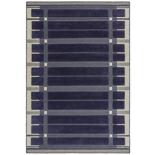 Asiatic Carpets Temno modra/bež ročno tkana volnena preproga 120x170 cm &amp;ndash; Slike