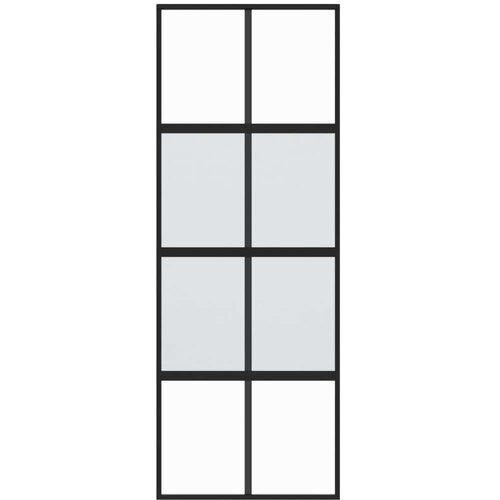 VidaXL Klizna vrata crna 76x205 cm od kaljenog stakla i aluminija Slike
