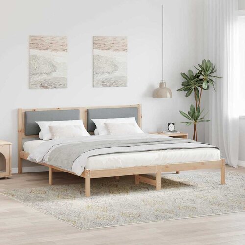 vidaXL krevetna konstrukcija s uzglavljem svijetlo siva 200 x 200 cm Cijene
