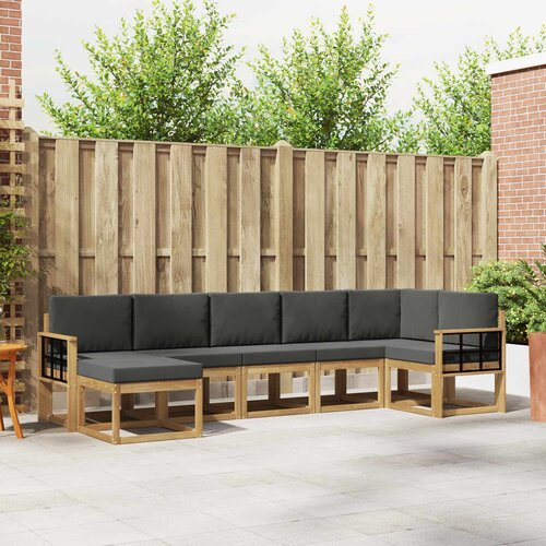  Set vanjskih sofa 7 kom. Bijela i antracit Poliester Smeđa 306 x 128,5 x 73 cm Cene