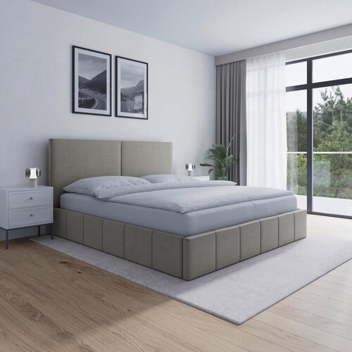 Bessagi Home Oblazinjena Postelja Serena, 180x200, Rjavosiva Cene
