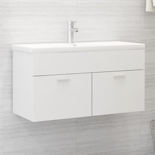 vidaXL Omarica za umivalnik bela 90x38,5x46 cm iverna plošča Cene