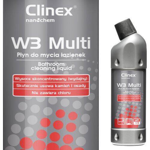 Clinex Popolna tekočina za či&scaron;čenje kopalnic, sanitarnih naprav, W3 Multi 1L fug, (21389400) Cene
