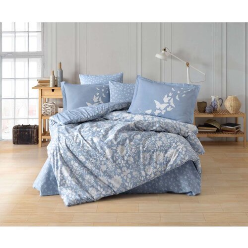  hira v2 - blue blue poplin double quilt cover set Cene