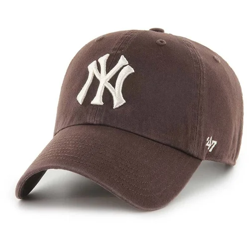 47 Brand Bombažna bejzbolska kapa MLB New York Yankees rjava barva, B-NLRGW17GWS-BWE