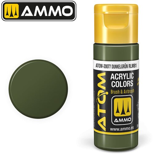 AMMO by MIG Jimenez Ammo ATOM Color Dunkelgr&amp;uuml;n RLM 81 (Tamno zelena - RLM 81) - ATOM-20077 Slike