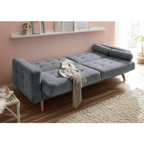 MID.YOU ZOFA S POSTELJNO FUNKCIJO, antracit tekstil, leseni material Slike
