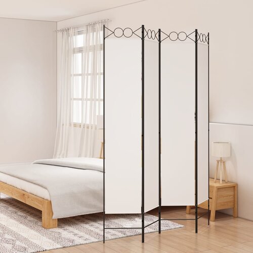 vidaXL Sobna pregrada s 4 panela bijela 160x220 cm od tkanine Cijene