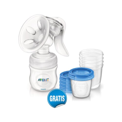 Avent ručna Pumpica za Izmazanje+Gratis Via šolje 180ml sa Poklopcima Slike
