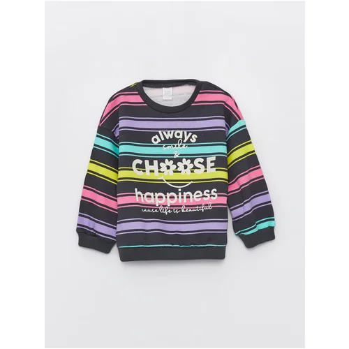 LC Waikiki Crew Neck Long Sleeve Printed Sweatshirt for Baby Girl