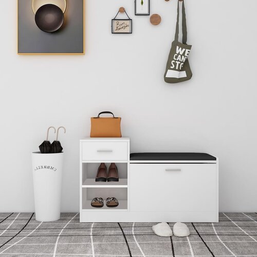 vidaXL Klupa za cipele bijela 94,5 x 31 x 57 cm od iverice Cijene