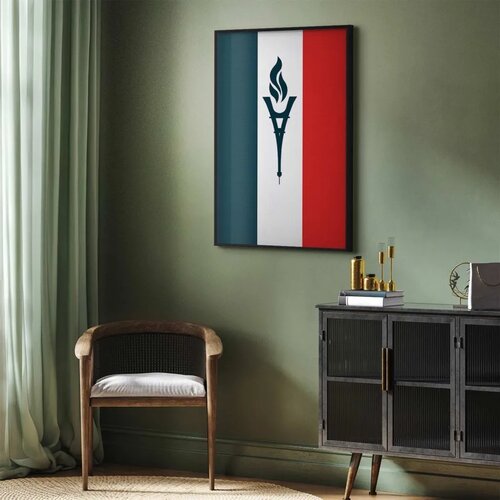  Plakat - French Flag with a Torch 40x60 Crni okvir Slike