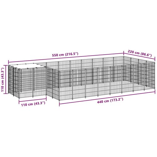  Kavez za pse srebrni 8,47 m&amp;sup2; čelični Slike