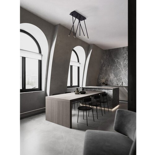 Nova Luce Mat črna aluminijasta LED stropna svetilka z upogljivo konstrukcijo 20x50 cm Stilvi &amp;ndash; Slike
