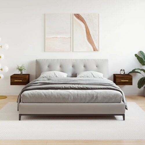 vidaXL Zidni noćni ormarići 2 kom smeđa boja hrasta 35 x 35 x 20 cm Cijene