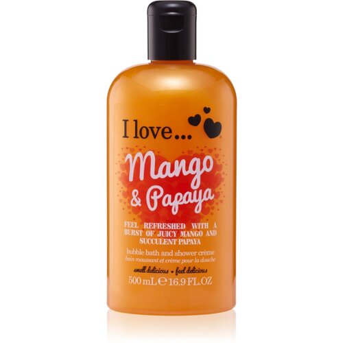 I love... Kremasti gel za tuširanje i kupka Mango i papaja, 500ml Cene