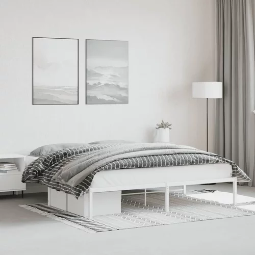 vidaXL Kovinski posteljni okvir bel 180x200 cm