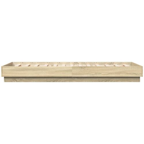  Okvir za krevet boja hrasta 100x200 cm od konstruiranog drva Smeđa 100 x 200 cm Slike