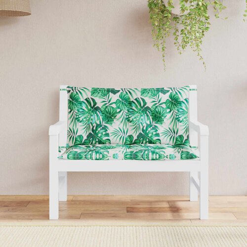  The Living Store Blazina za vrtno klop 2 kosa vzorec listov 100x50x7 cm tkanina - Blazina Za Vrtno Klop, (21454939) Slike