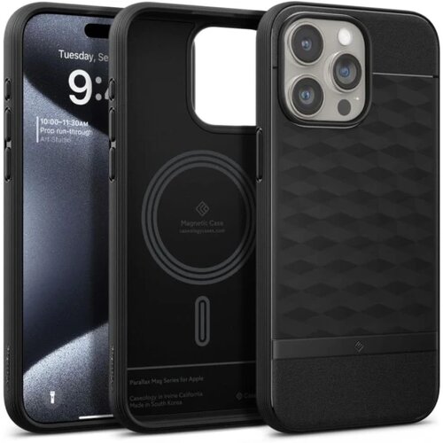 Caseology PARALLAX MAG MAGSAFE maska za IPHONE 15 PRO MATTE BLACK Slike