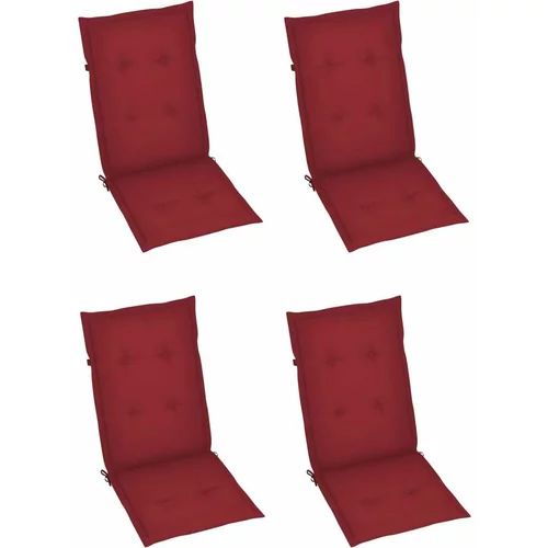  Jastuci za vrtne stolice 4 kom boja vina 120x50x3 cm od tkanine