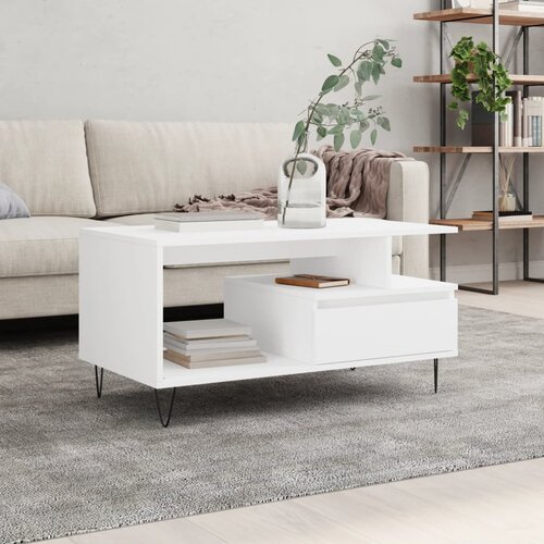  Stolić za kavu bijeli 90 x 49 x 45 cm od konstruiranog drva Cene