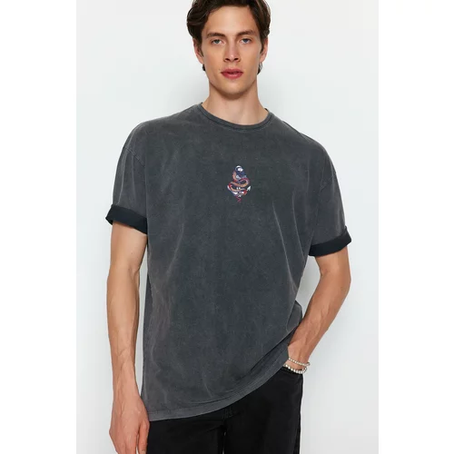 Trendyol T-Shirt - Gray - Oversize
