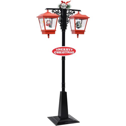 vidaXL Ulična svjetiljka s Djedom Mrazom crno-crvena 81x40x188 cm PVC Cijene
