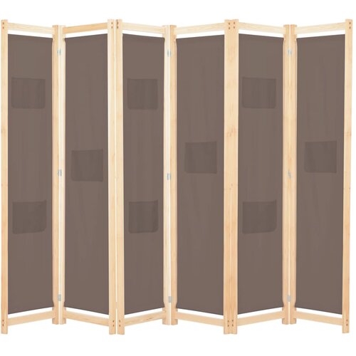 VidaXL Sobna pregrada sa 6 panela od tkanine 240 x 170 x 4 cm smeđa Slike