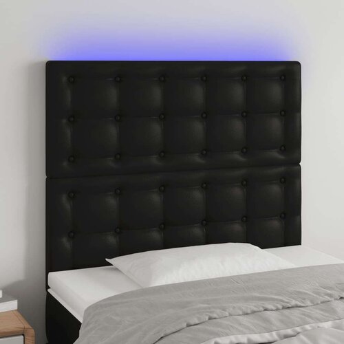  Uzglavlje crno 100x5x118/128 cm od umjetne kože Slike
